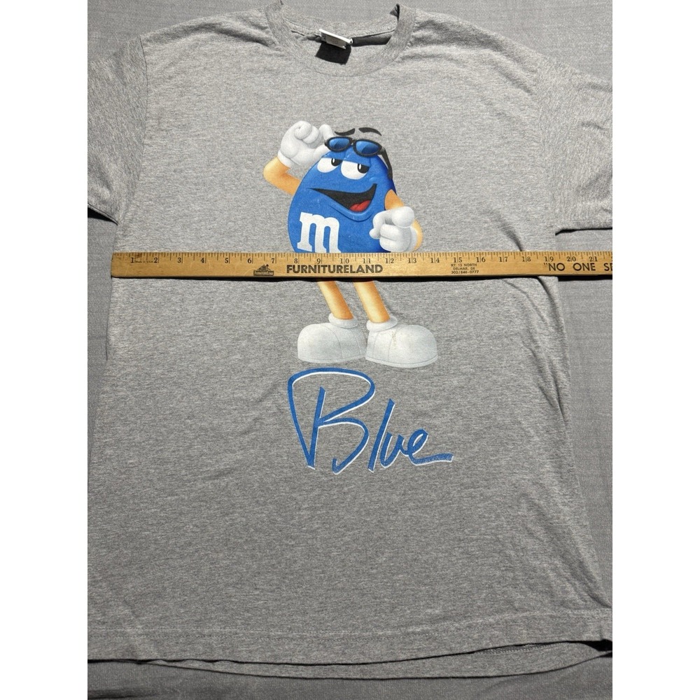 M&M's Blue Character Graphic T Shirt Mens L Pop Culture Y2K Streetwear Novelty - Picture 5 of 7